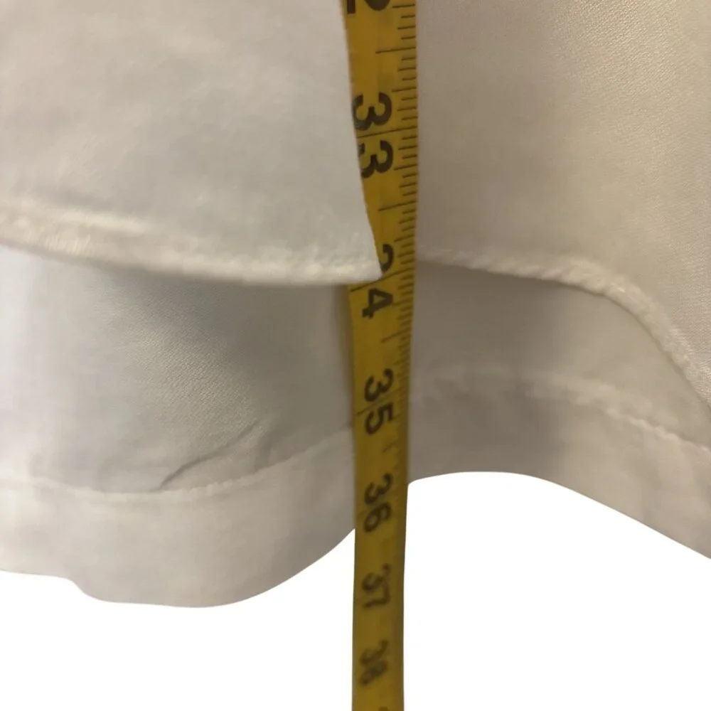 Charles Chang-Lima White Sleeveless Asymmetrical Dress With Button Back & Jewel - Picture 8 of 13